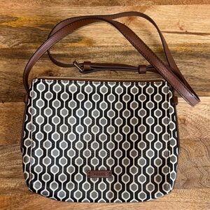 Fossil Black/Gray Women's small crossbody 11” W x 8.5”H x 1.5” D
